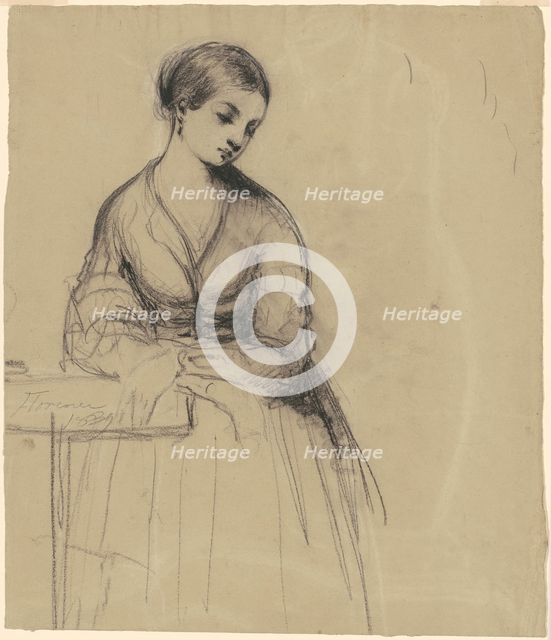 Young Woman, Florence [recto], 1839. Creator: Seth Wells Cheney.