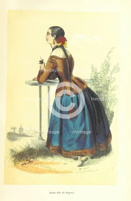 Young woman from Segovia, 1848. Creators: Clerman, Adolphe François Pannemaker.