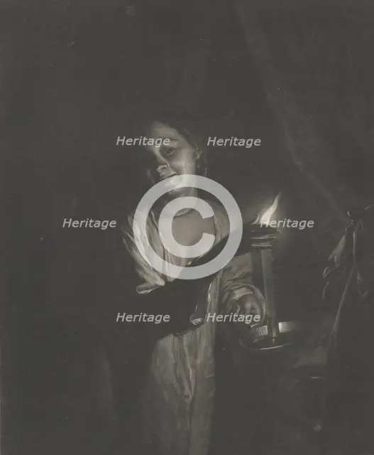 Young Woman Holding a Candle in a Bedchamber, 1690-1715., 1690-1715. Creator: Nicolaas Verkolje.