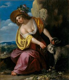 Young woman holding a ram, First Half of 17th cen. Creator: Bijlert (Bylert), Jan, van (1598-1671)