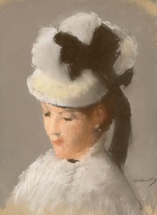 Young woman in a white hat, 1882. Creator: Manet, Édouard (1832-1883)