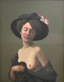 Young Woman in a Black Hat 1908. Artist: Félix Vallotton