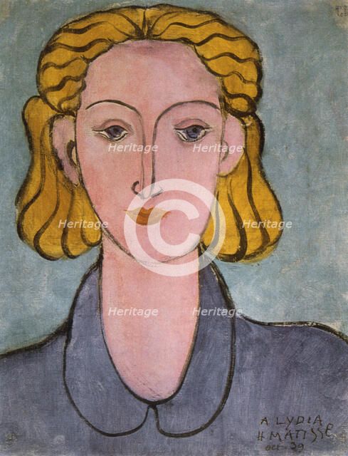 'Young Woman in a Blue Blouse (Portrait of Lydia Delectorskaya)', 1939. Creator: Henri Matisse.