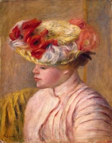 Young Woman in a Flowered Hat, 1892. Creator: Pierre-Auguste Renoir