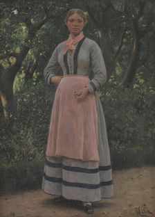 Young woman in a garden, 1865-1925. Creator: Hans Michael Therkildsen