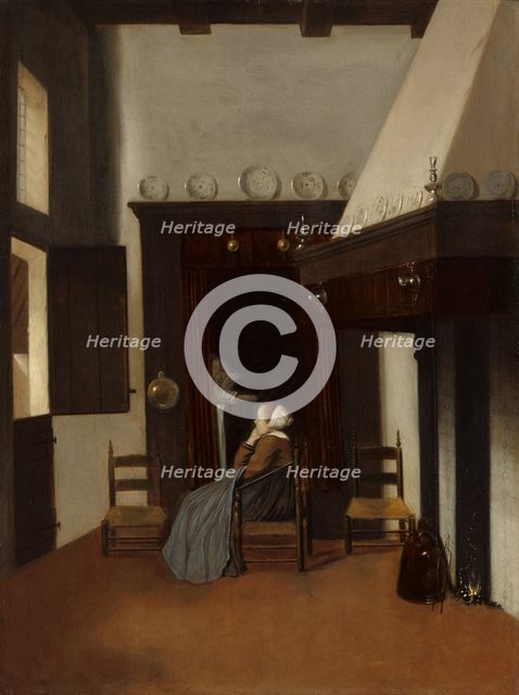 Young Woman in an Interior, c. 1660. Creator: Jacobus Vrel.