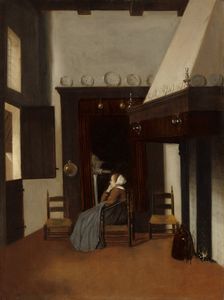 Young Woman in an Interior, c. 1660. Creator: Jacobus Vrel