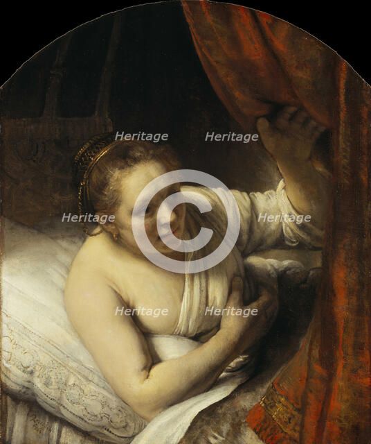 Young woman in bed, 1645-1647. Creator: Rembrandt van Rhijn (1606-1669).