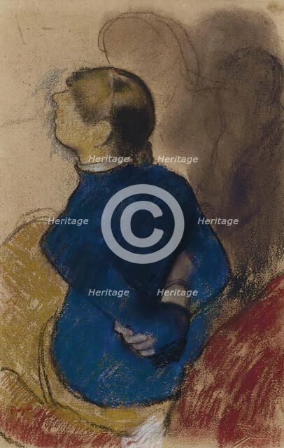 Young Woman in Blue, about 1884. Creator: Edgar Degas.