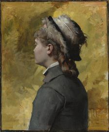 Young Woman in Grey, c1878. Creator: Albert Edelfelt