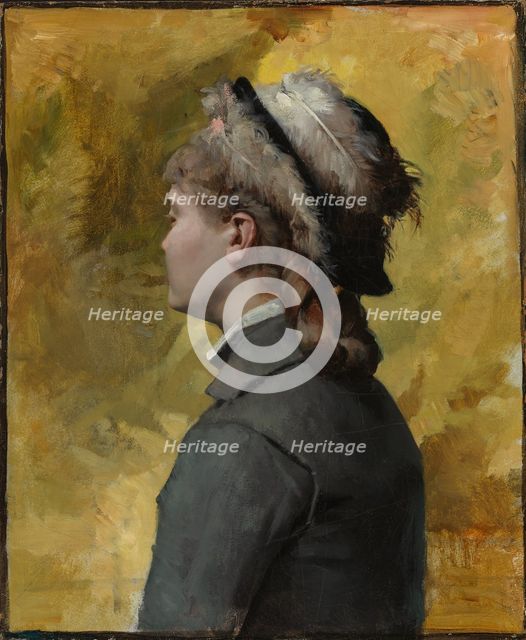 Young Woman in Grey, c1878. Creator: Albert Edelfelt.