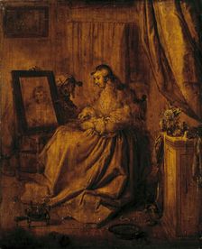 Young Woman in front of a Mirror (Allegory of the Vanity), 1630. Creator: Adriaen van de Venne