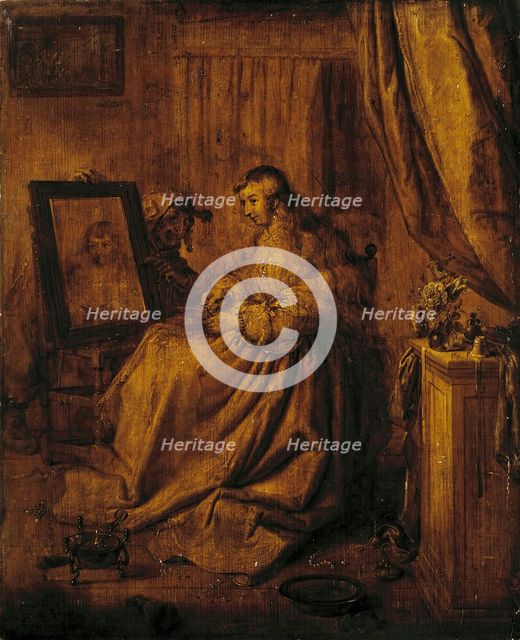 Young Woman in front of a Mirror (Allegory of the Vanity), 1630. Creator: Adriaen van de Venne.