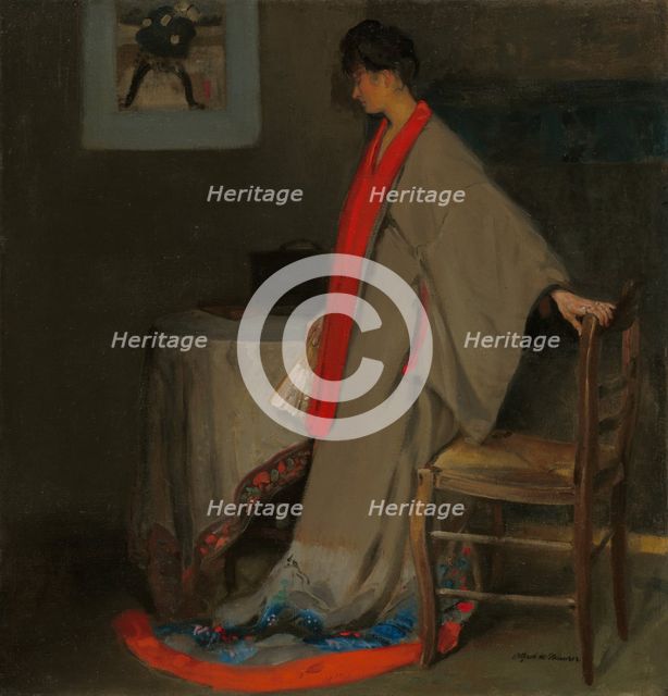 Young Woman in Kimono, c. 1901. Creator: Alfred Henry Maurer.