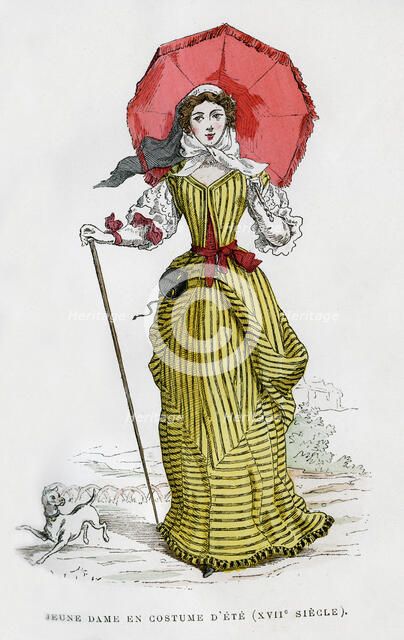 Young woman in summer fashion, 17th century (1882-1884). Artist: Unknown