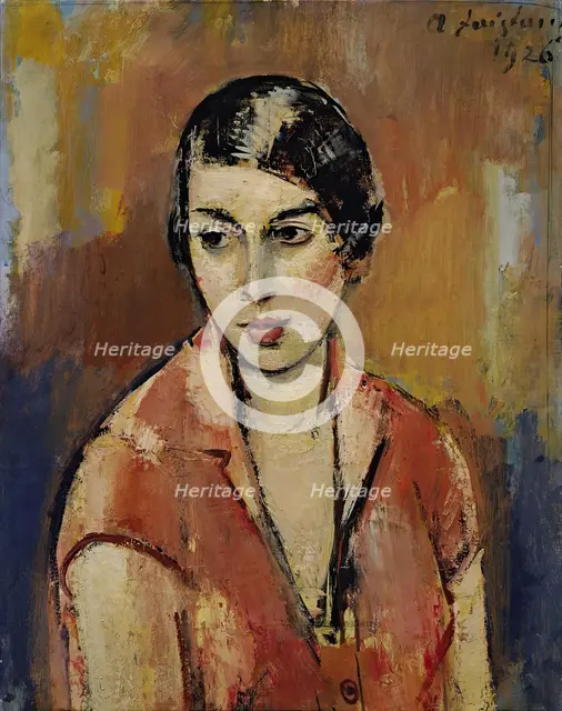 Young woman in pink dress, 1926. Creator: Anton Faistauer.