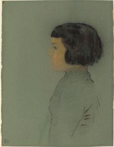 Young Woman in Profile, 1910. Creator: Odilon Redon