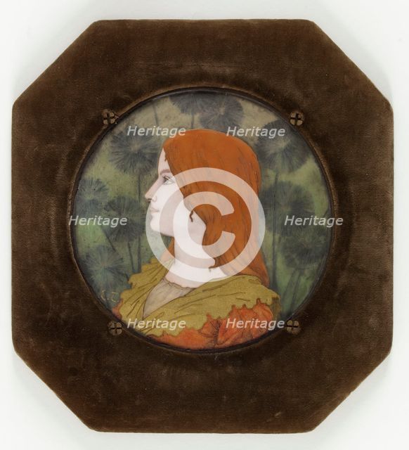 Young woman in profile, before 1895.  Creator: Etienne Tourrette.