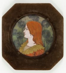 Young woman in profile, before 1895. Creator: Etienne Tourrette