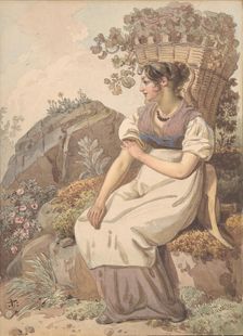 Young Woman in the Vaudois after the Grape Harvest, 1821. Creator: Wolfgang Adam Töpffer