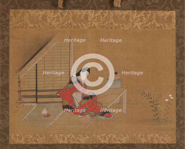 Young Woman on a Veranda, second half of the 17th century. Creator: Furuyama Moroshige.