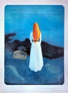 Young woman on the Seashore 1896. Artist: Edvard Munch