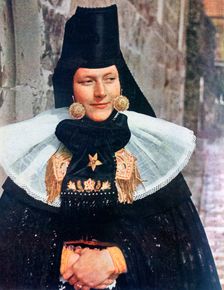 Young woman of Lindhorst in local costume for a fete, Germany, 1942
