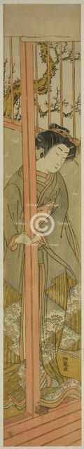Young Woman Looking out from a Parlor, c. 1776. Creator: Isoda Koryusai.
