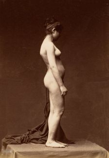 [Young Woman, Nude, Full Figure in Profile], 1860s. Creator: Unknown