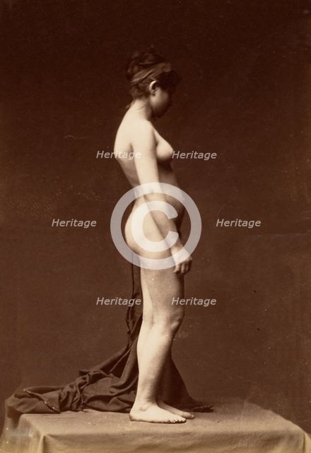 [Young Woman, Nude, Full Figure in Profile], 1860s. Creator: Unknown.