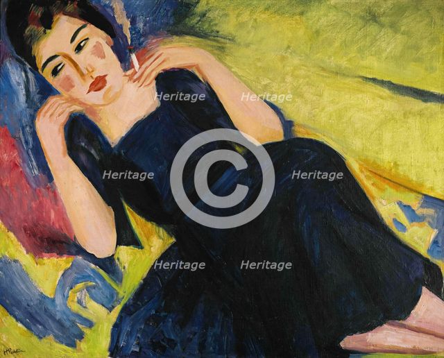 Young woman smoking, 1921