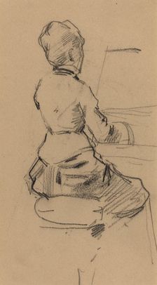Young Woman Seated at a Piano [verso], c. 1890. Creator: Jean Louis Forain