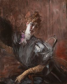 Young Woman, seated, wearing gloves, ca 1897