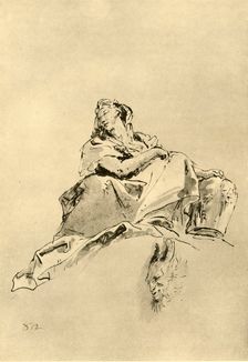 Young Woman sitting, holding a Jug by her side mid 18th century, (1928). Artist: Giovanni Battista Tiepolo