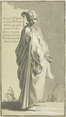 Young Woman Standing, Turned to the Right, 1724. Creator: Anton Maria Zanetti