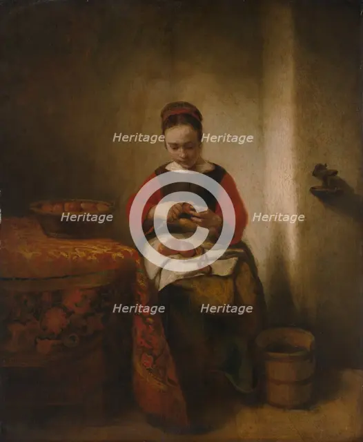 Young Woman Peeling Apples, ca. 1655. Creator: Nicolaes Maes.