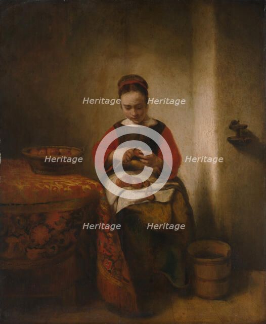 Young Woman Peeling Apples, ca. 1655. Creator: Nicolaes Maes.