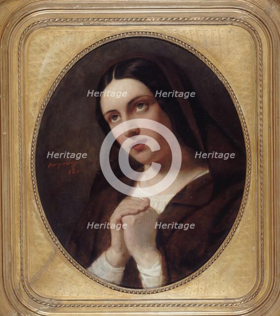 Young woman praying, 1860. Creator: Henry Scheffer.