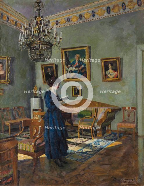 Young woman reading , 1919.