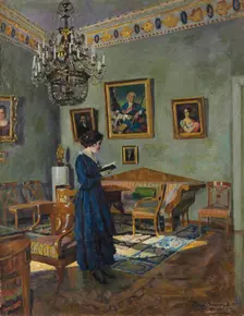 Young woman reading , 1919