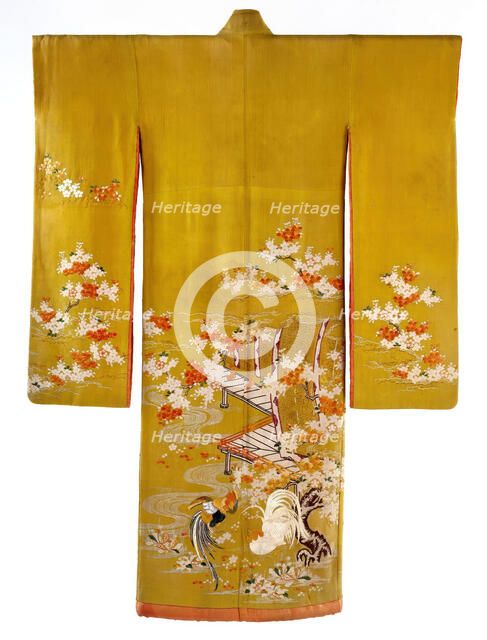 Young Woman's Garment, Kimono (Furisode), 19th century. Creator: Unknown.