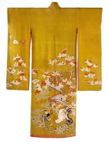 Young Woman's Garment, Kimono (Furisode), 19th century. Creator: Unknown