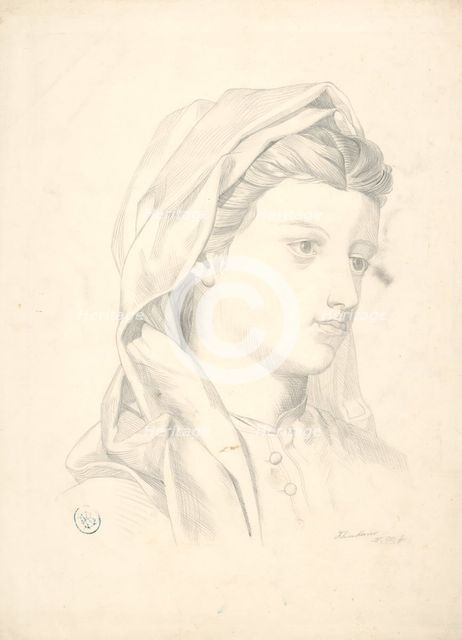 Young woman's head, 1878. Creator: Vojtech Klimkovic.