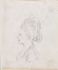 Young Woman's Head in Profile, probably c. 1754/1765. Creator: Hubert Robert