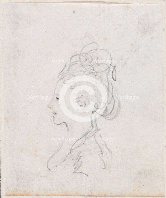 Young Woman's Head in Profile, probably c. 1754/1765. Creator: Hubert Robert.