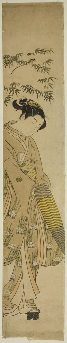 Young Woman Walking in Snow, c. 1767/68. Creator: Suzuki Harunobu