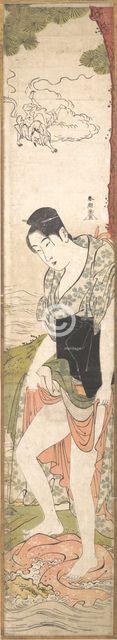Young Woman Washing Clothes in the River, late 18th-early 19th century. Creator: Katsukawa Shuncho.