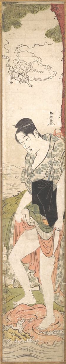 Young Woman Washing Clothes in the River, late 18th-early 19th century. Creator: Katsukawa Shuncho