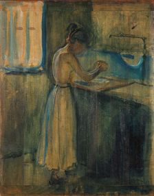 Young Woman Washing herself, 1896. Creator: Edvard Munch