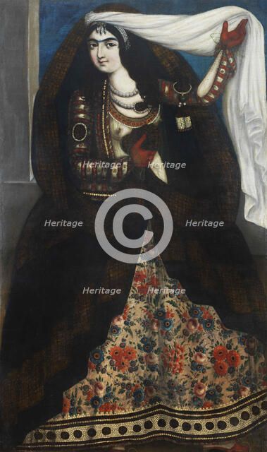 Young woman wearing chador, ca 1844-1850. Creator: Anonymous.
